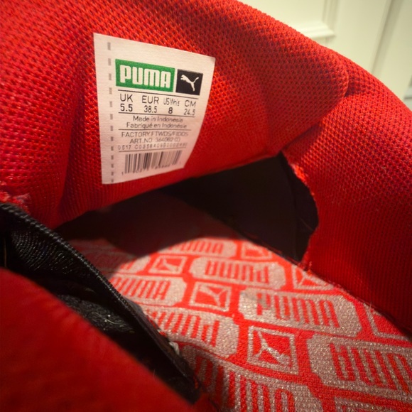 ❤️👟 Puma Women’s Heart Basket DE Red Leather & White Suede Sneakers - Picture 12 of 13